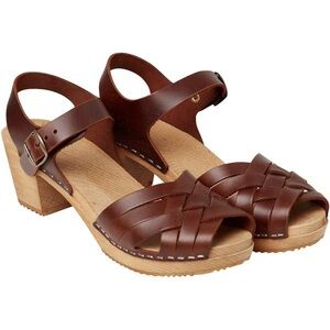 Moneda Swedish Clog Sandals | size 8 | Brown Leather | Handmade
